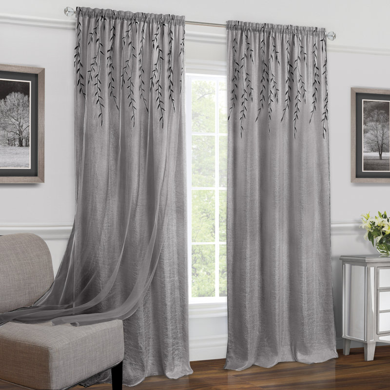 Charlton Home® Hadlee Solid SemiSheer Rod Pocket Single Curtain Panel